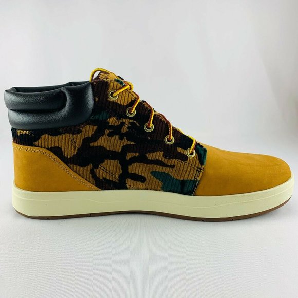 TIMBERLAND MEN’S DAVIS SQUARE LEATHER/FABRC CHUKKA WHEAT NUBCK A2GSM main image 6